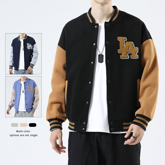 2021 new baseball jacket jacket men's autumn and winter Korean fashion youth baseball leader card jacket male